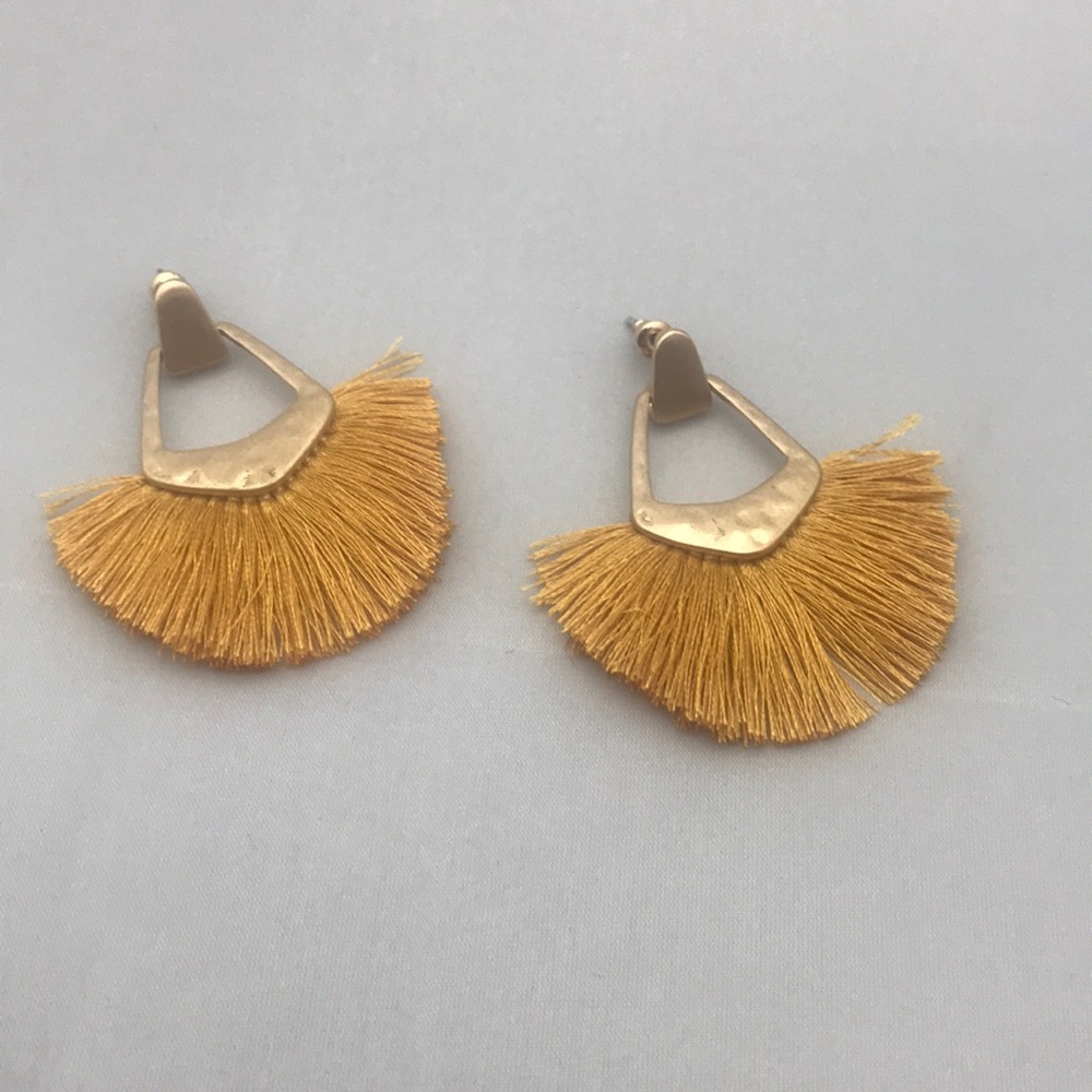 Metal and thread earrings